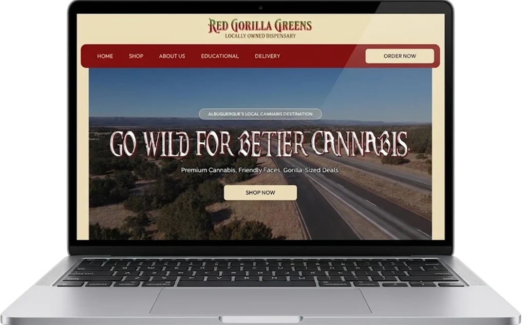 red gorilla greens laptop